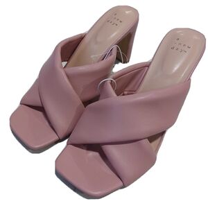 A New Day Women's Mauve Cross-Band Mules